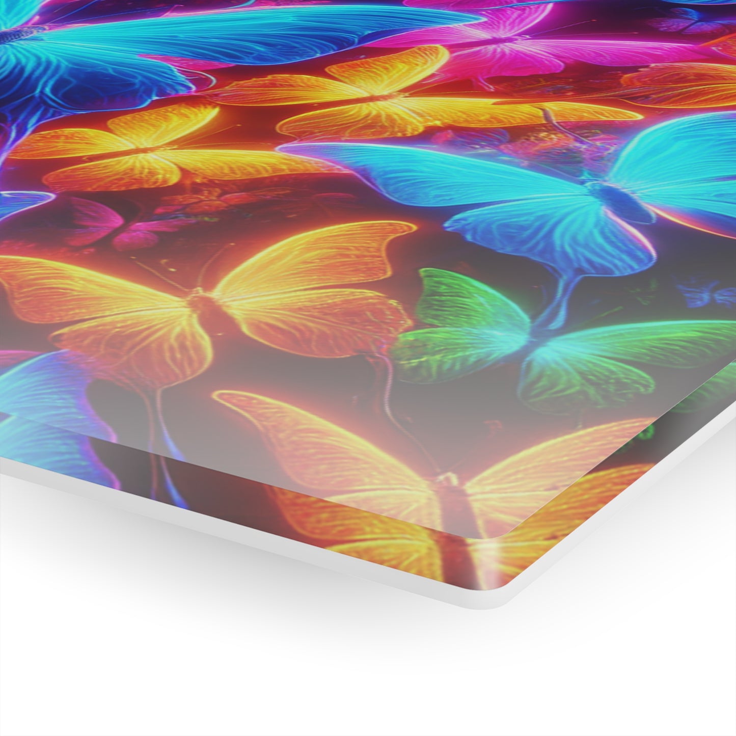 "Trail of Glowing Wings" NEON Butterflies Art 1/4" Glossy Acrylic Art