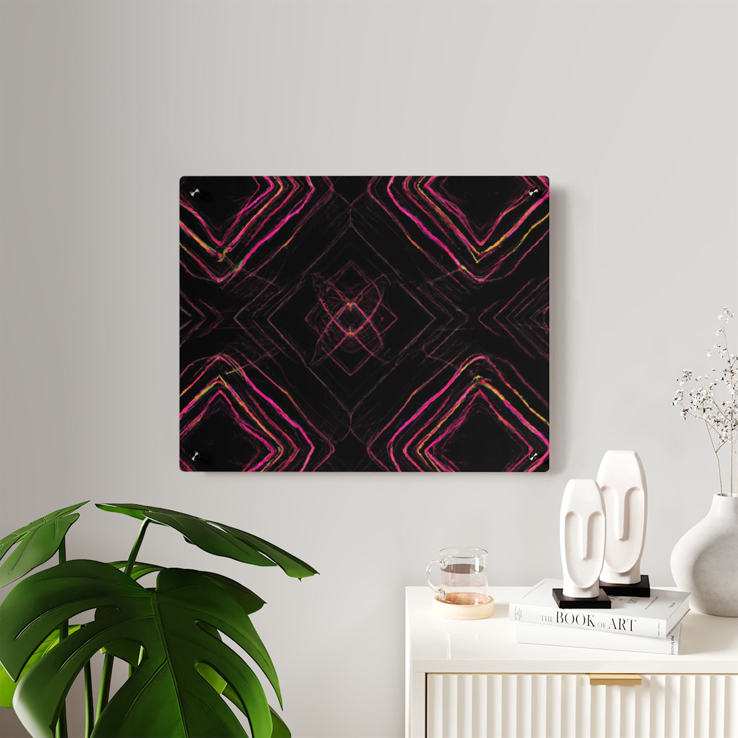 Trippy Neon Illumination Infinity Trippy Infinity Patterns Acrylic Art Panel