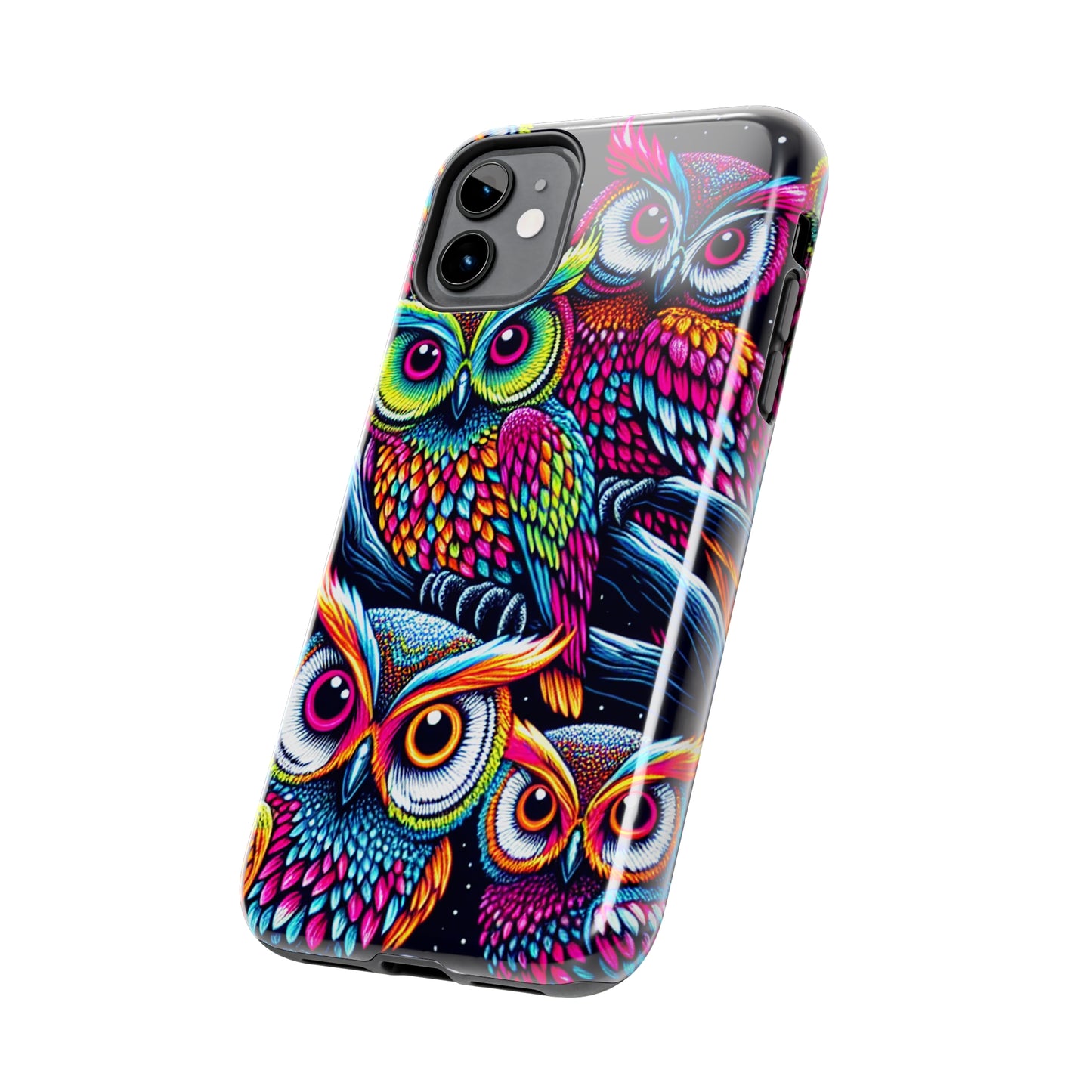 "Neon Nocturne" NEON Owls Tough Phone Case