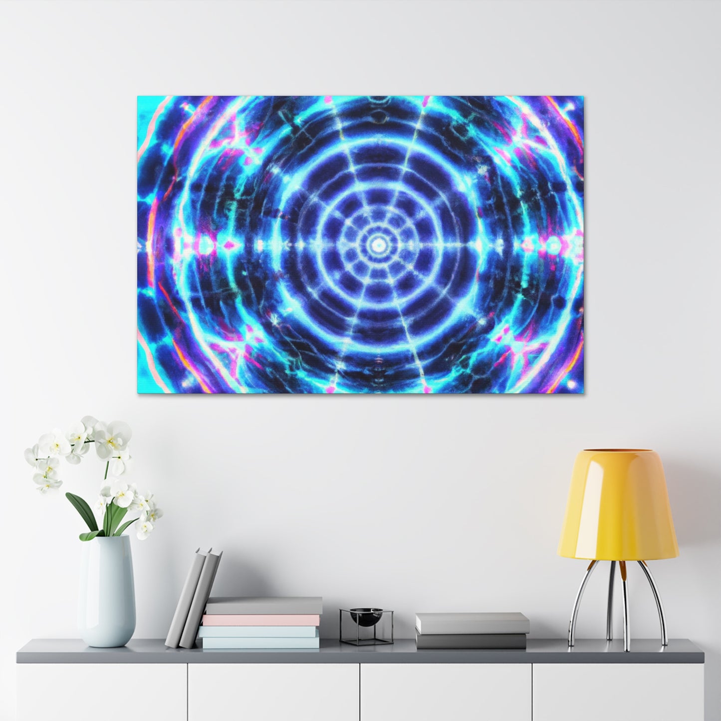Neon Infinity Visions. Trippy Infinity Patterns Art Canvas