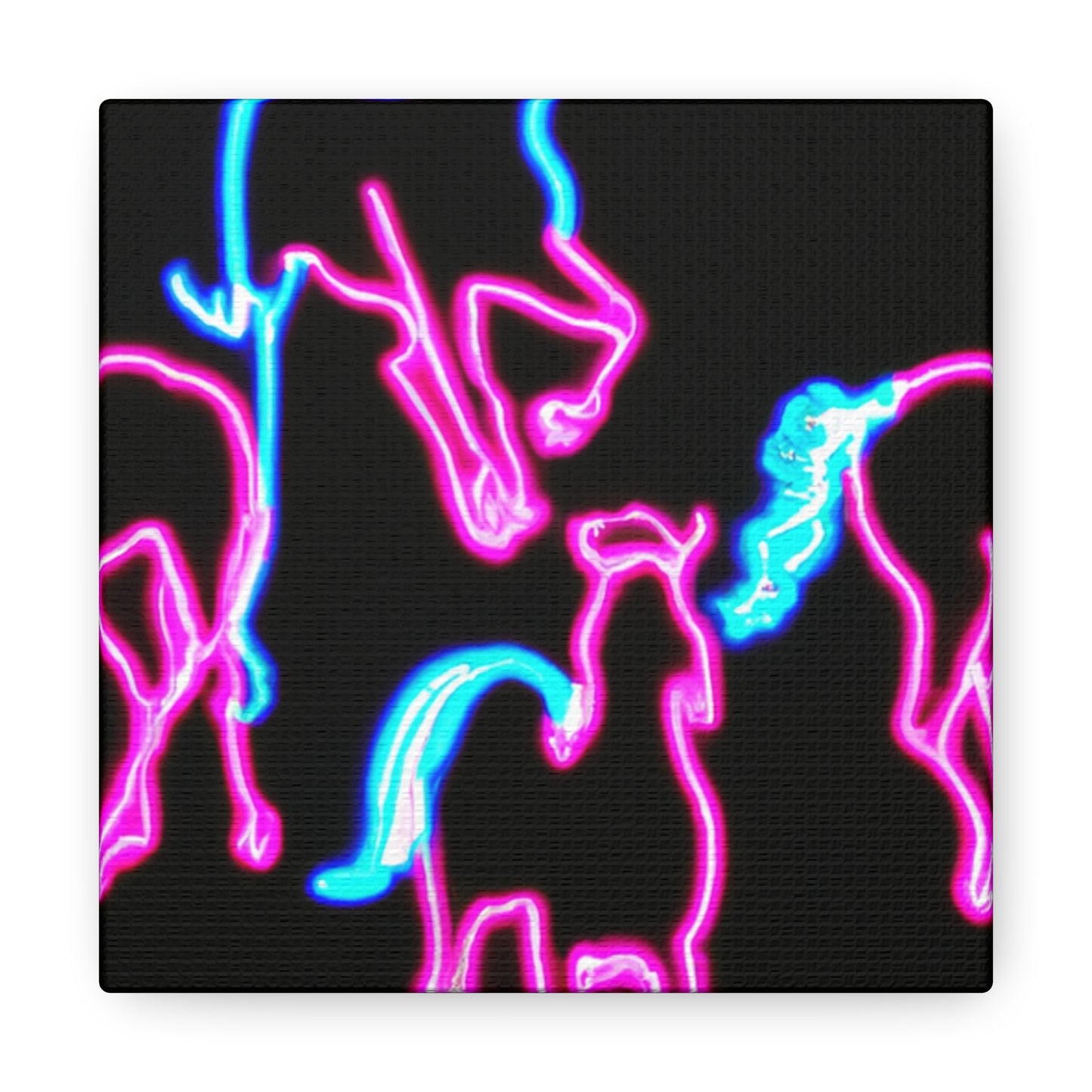 "Enchanted Fluorescence" NEON Unicorns Art Canvas