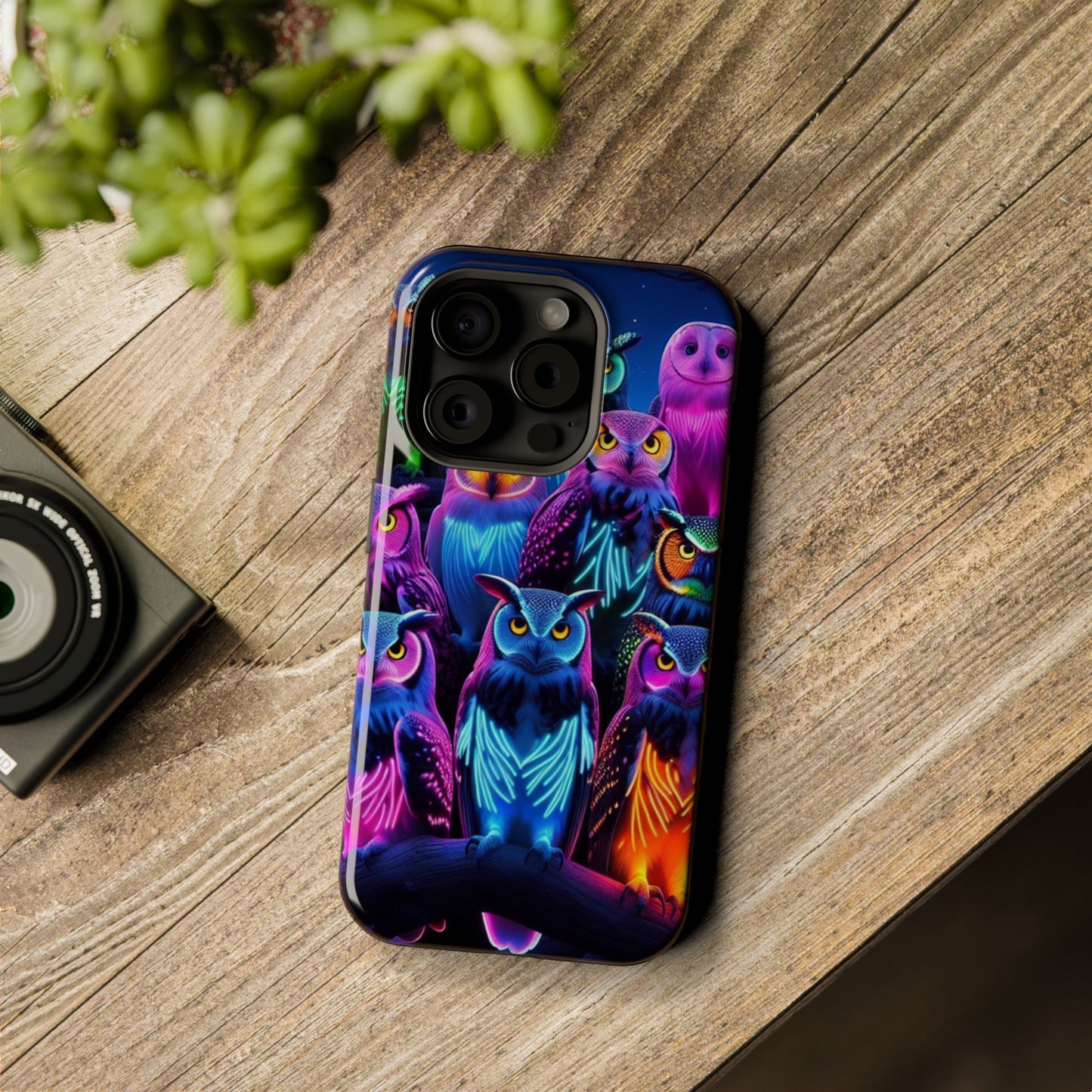 Neon Nocturne Owls. Neon Owls Premium Art Magsafe Magnet Tough IPhone 13 14 15 Pro Plus Max and Mini in Matte and Glossy Phone cases