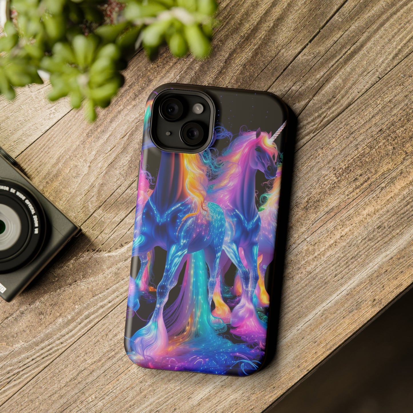Neon Unicorn Bliss Neon Unicorns Premium Art Magsafe Magnet Tough IPhone 13 14 15 Pro Plus Max and Mini in Matte and Glossy Phone cases