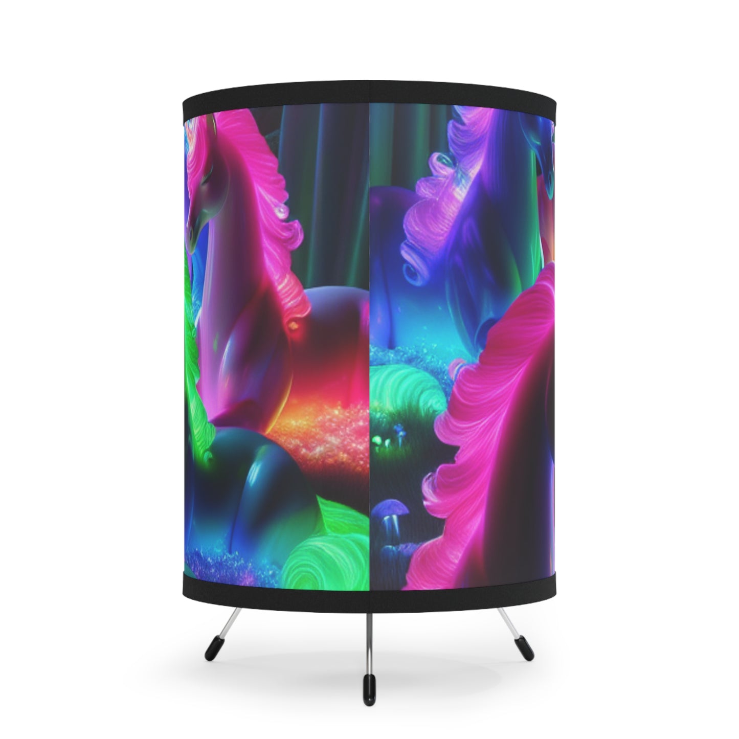 "Neon Unicorn Reception" - NEON Unicorns Art Tripod Lamp