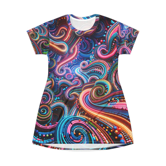 Vortex of Vibrant Radiance. Infinity Patterns Womans T Shirt Dress