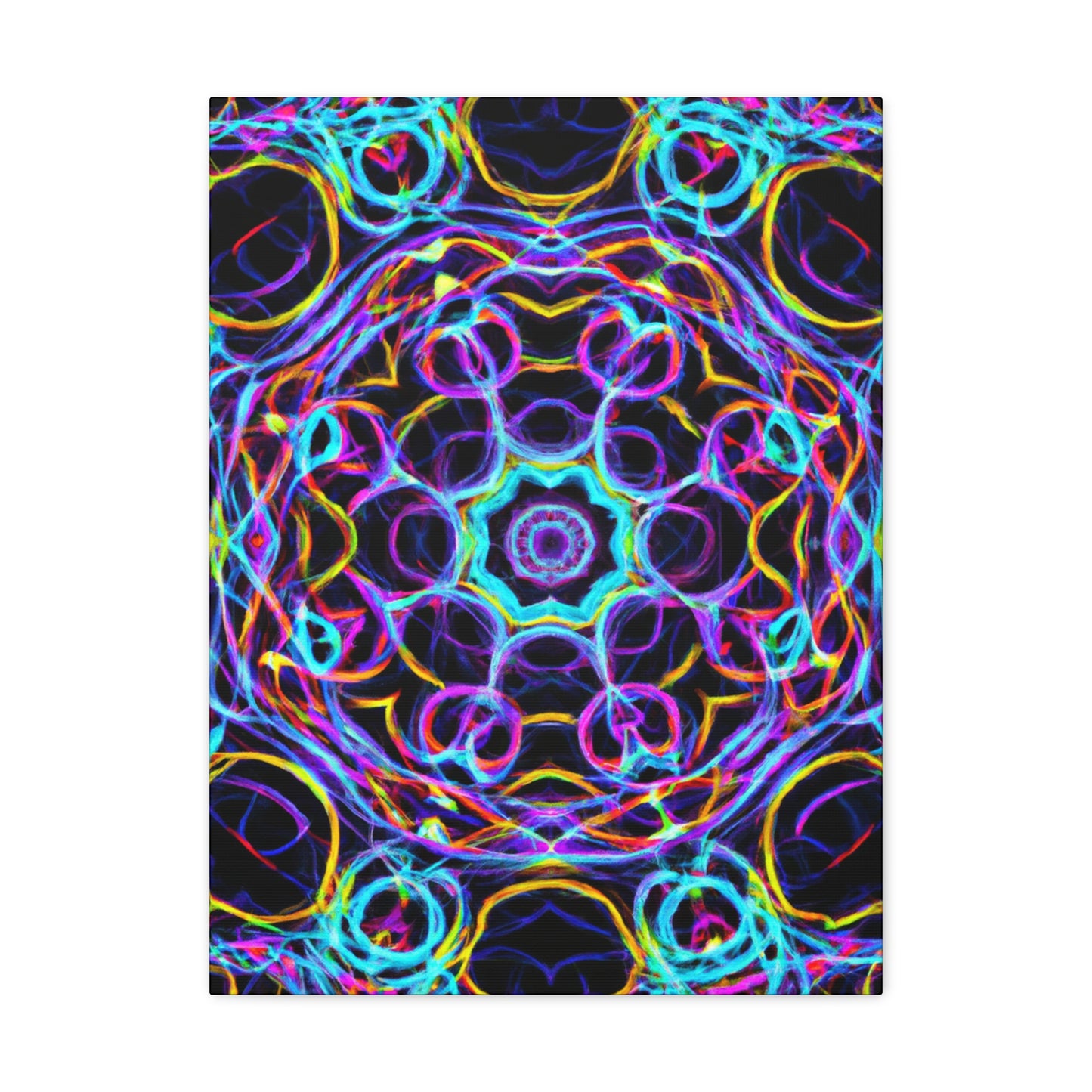 Neon Infinity Voyage. Trippy Infinity Patterns Art Canvas