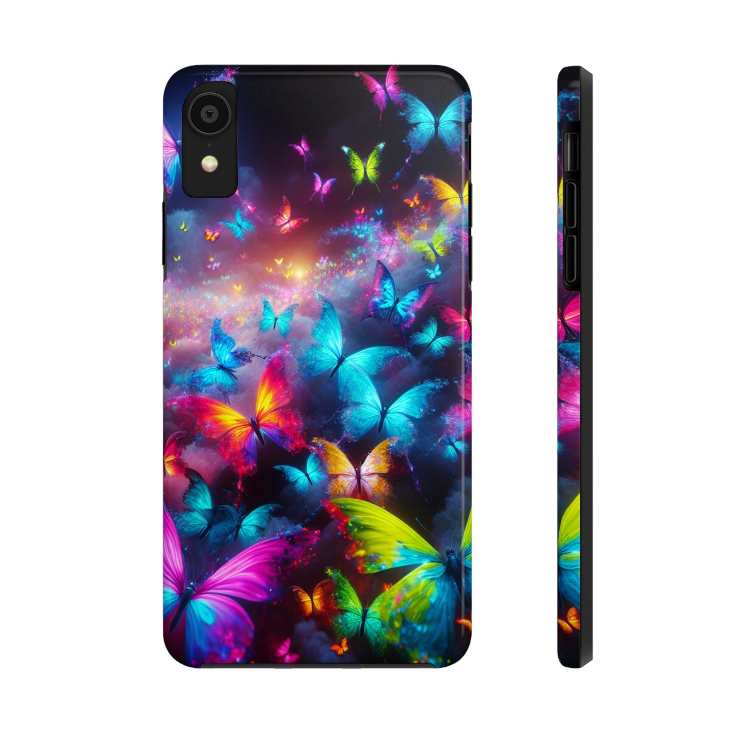 "Neon Flutterings" NEON Butterflies Tough Phone Case Iphone 7 8 9 10 11 12 13 14 SE X XR XS Pro Max Mini Plus