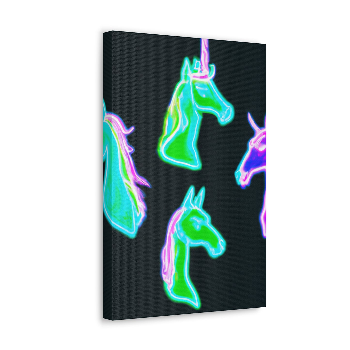 Vivid Nocturnal Unicorns. NEON Unicorns Art Canvas