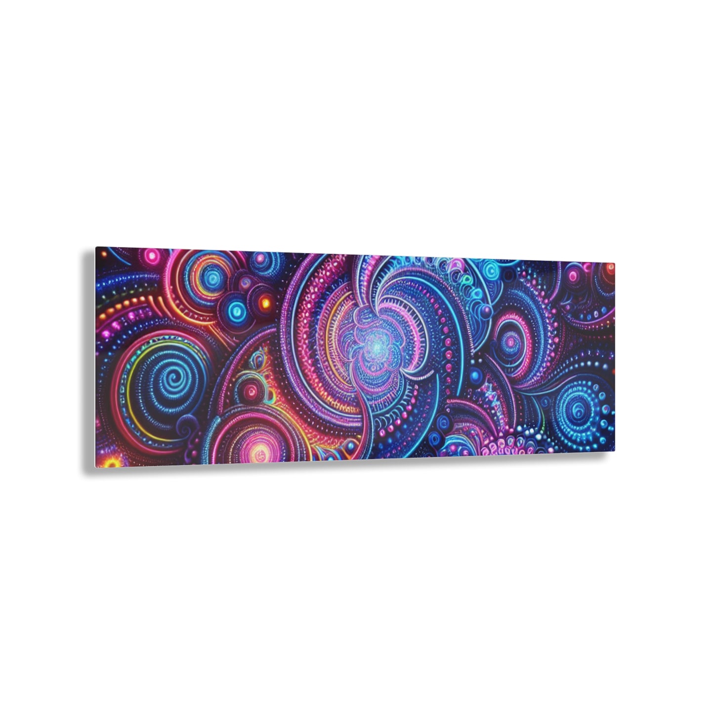 Hypno-Neon Vortex. Trippy infity Pattern 1/4" Glossy Acrylic Art