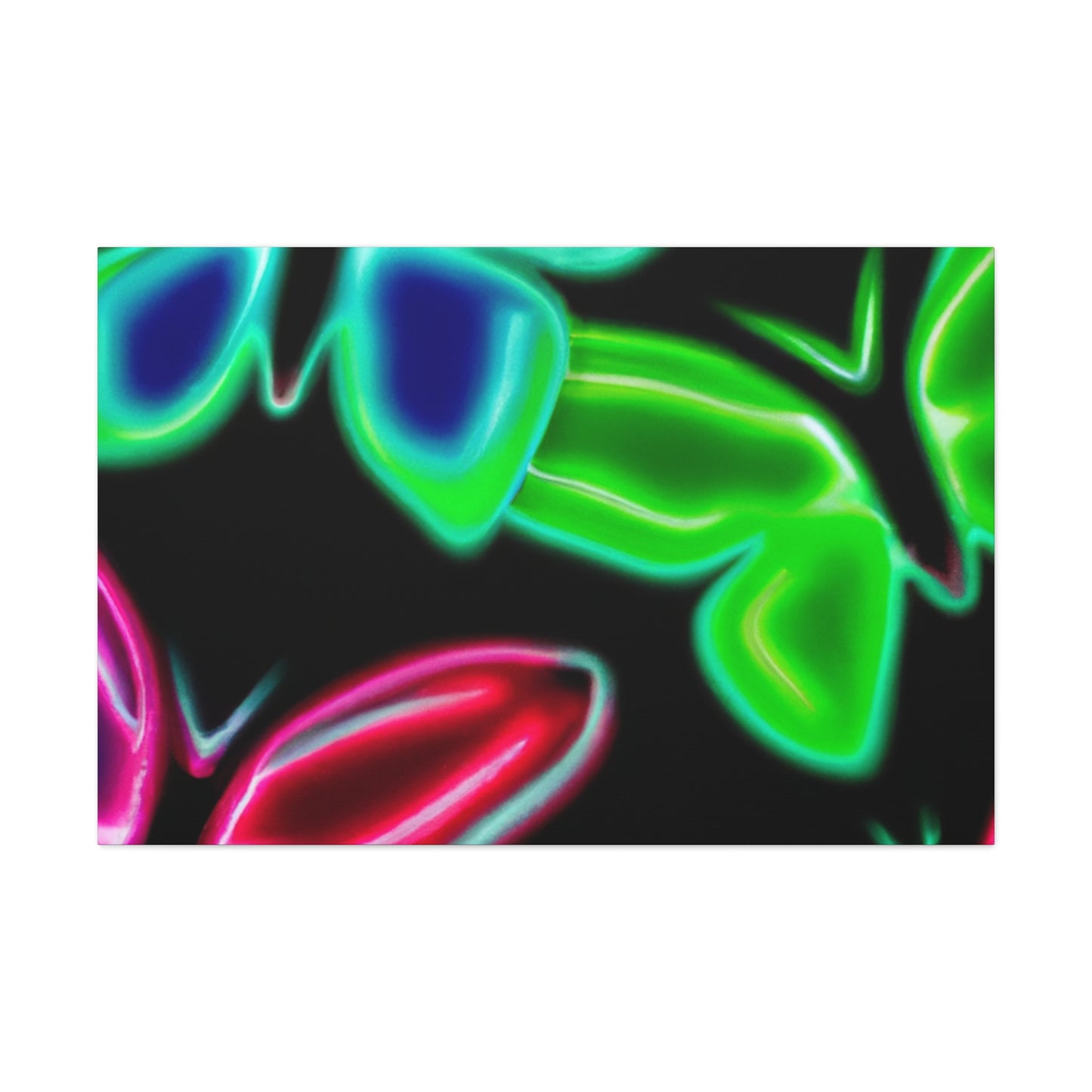 Neon Butterflies Cascade. Neon Butterflies Art Canvas