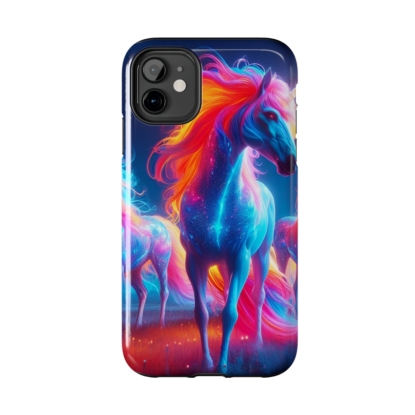 "Neon Dreamscapes: A Pride of Unicorns" NEON Unicorns Tough Phone Case