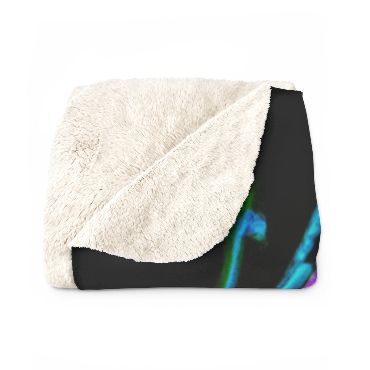"Fluttering Fluorescence" - NEON Butterflies Art Sherpa Blanket