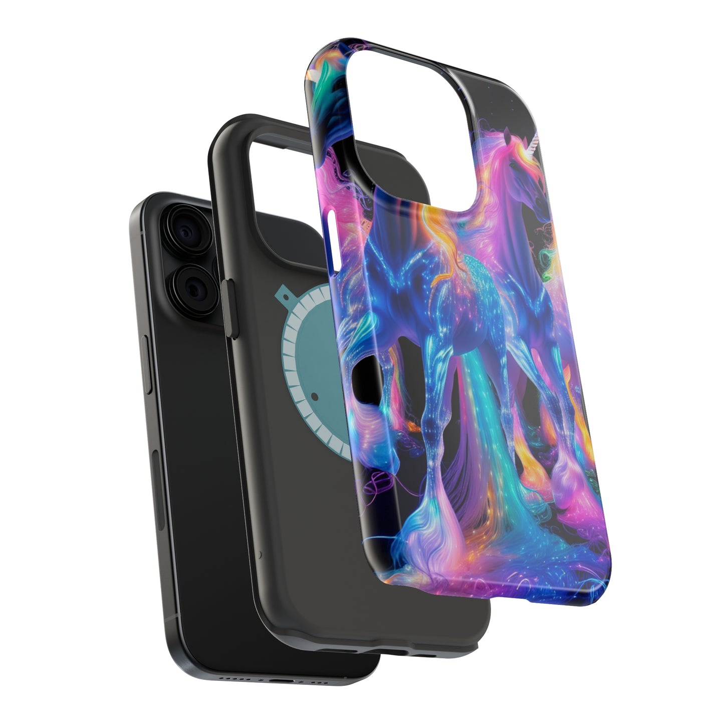 Neon Unicorn Bliss Neon Unicorns Premium Art Magsafe Magnet Tough IPhone 13 14 15 Pro Plus Max and Mini in Matte and Glossy Phone cases