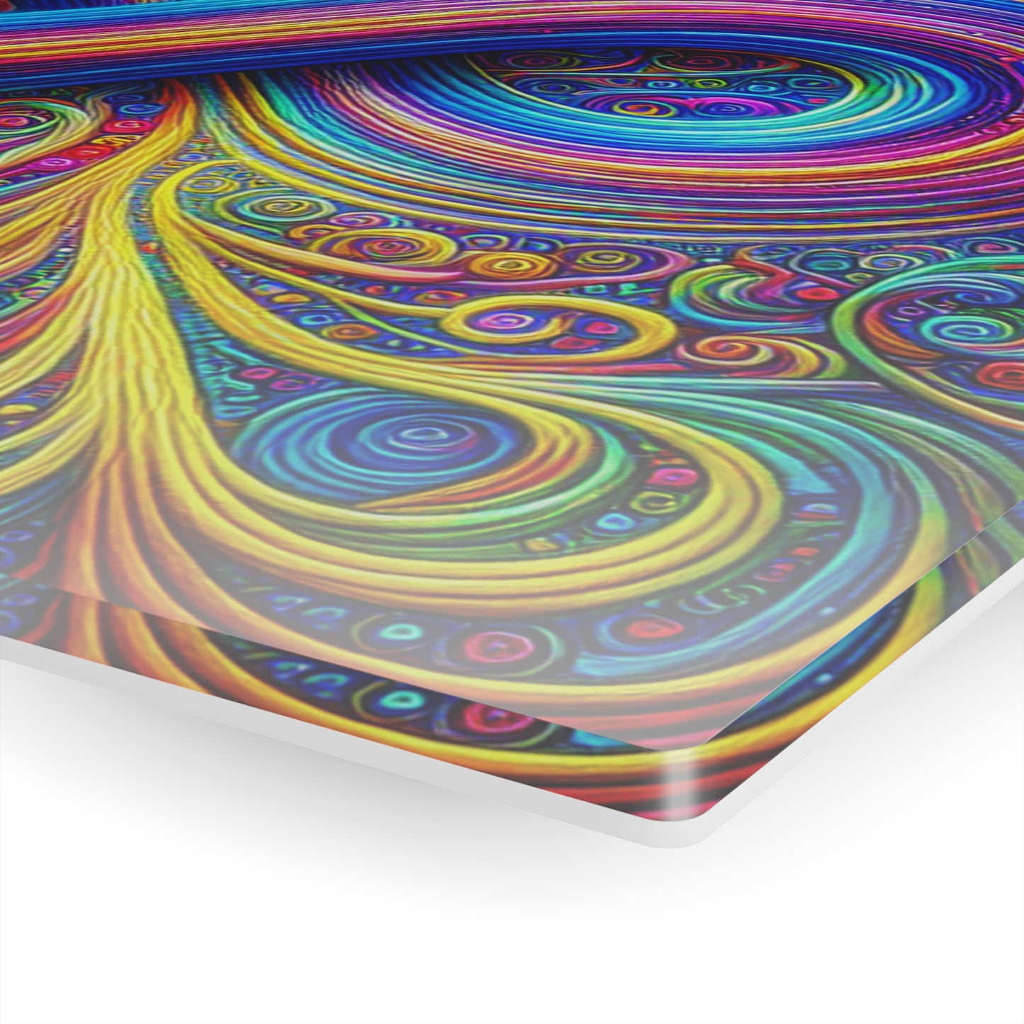 Cosmic Spirograph Symphony. Trippy infinity Pattern 1/4" Glossy Acrylic Art