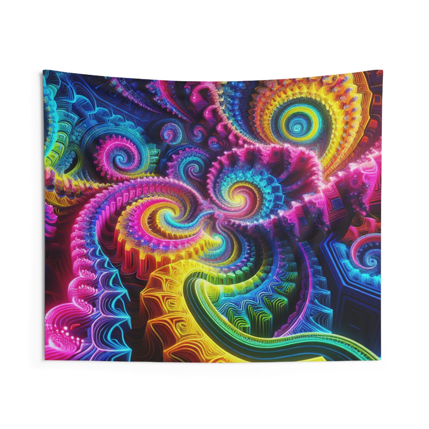 Neon Infinity Vortex. Infinity Patterns Art Tapestry