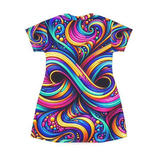 Cosmic Radiant Slithers Infinity Patterns Womans T Shirt Dress