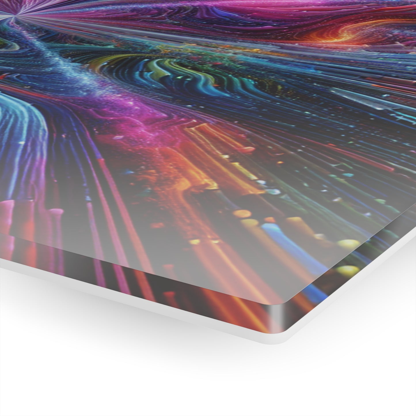 Cosmic Chromatic Splendor. Trippy infinity Pattern 1/4" Glossy Acrylic Art