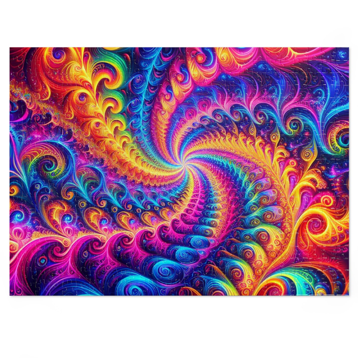 VibrantInfinityNeon. - Neon Trippy Infinity Patterns Puzzle 30, 110, 252, and 1000 Pieces