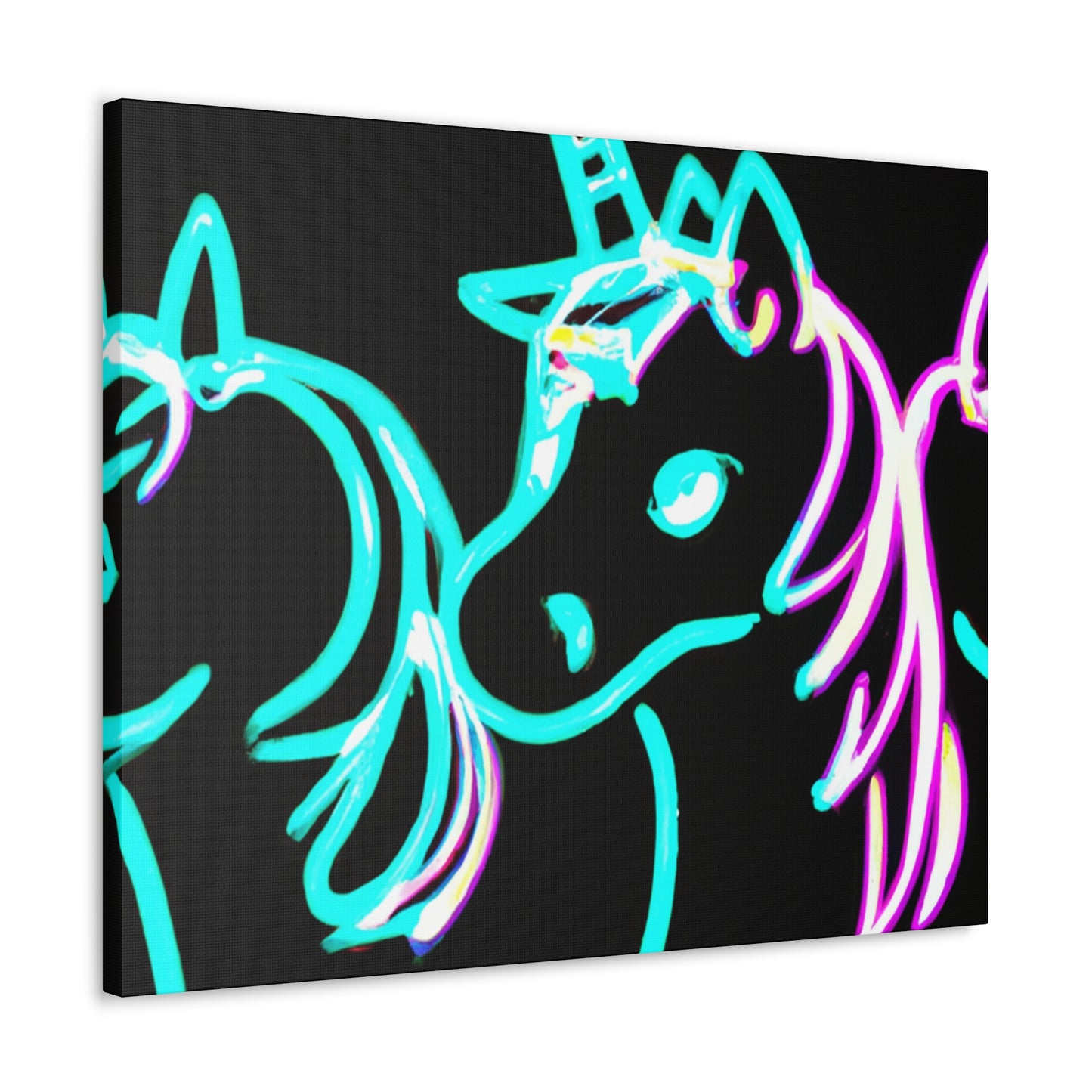 "Neon Unicorn Carnival" NEON Unicorns Art Canvas