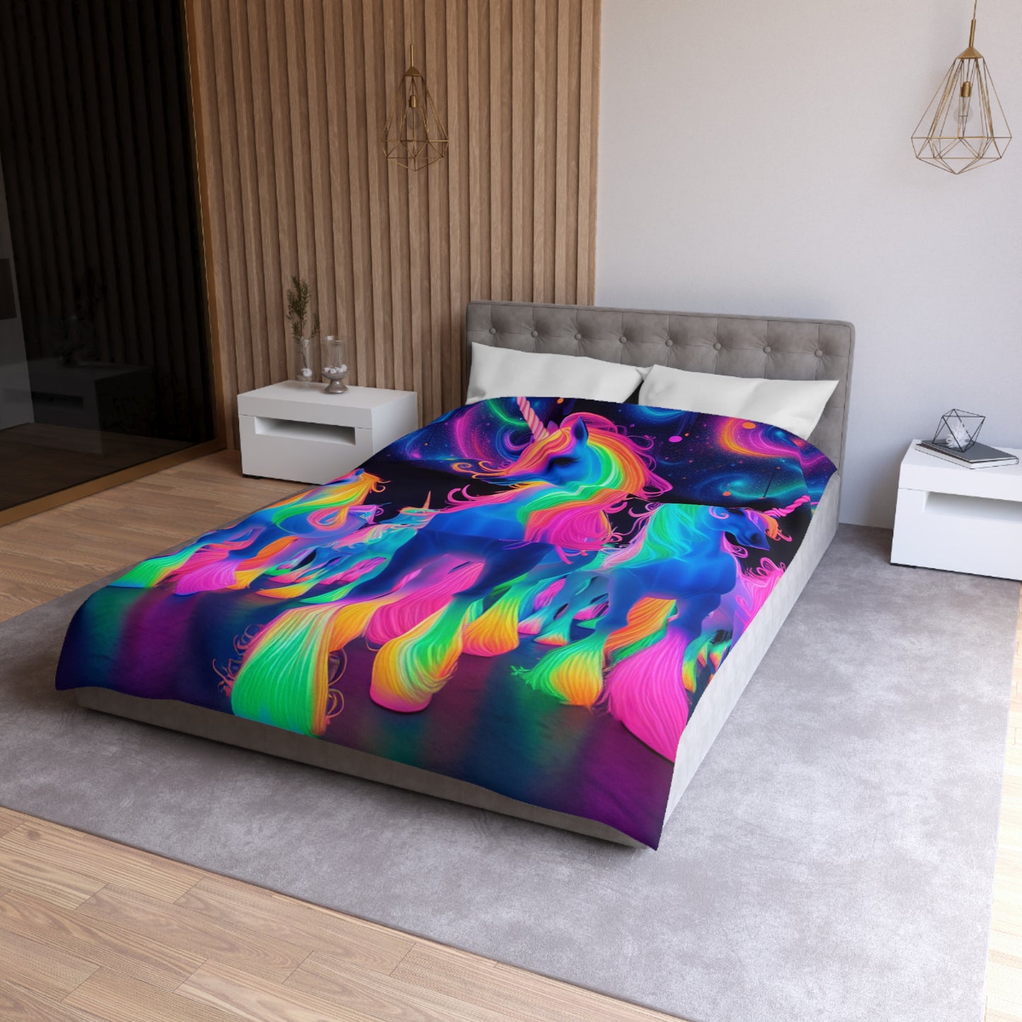 Andrea da Lucca - NEON Unicorns Microfiber Duvet Cover