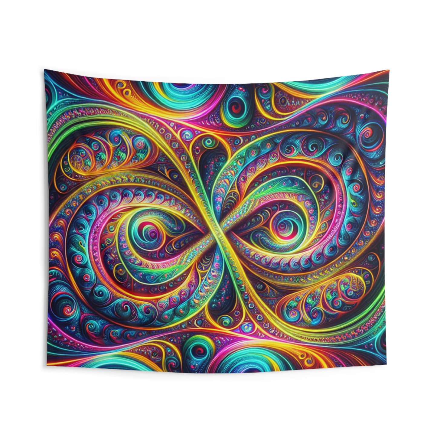 Vivid Infinity Auras. Infinity Patterns Art Tapestry