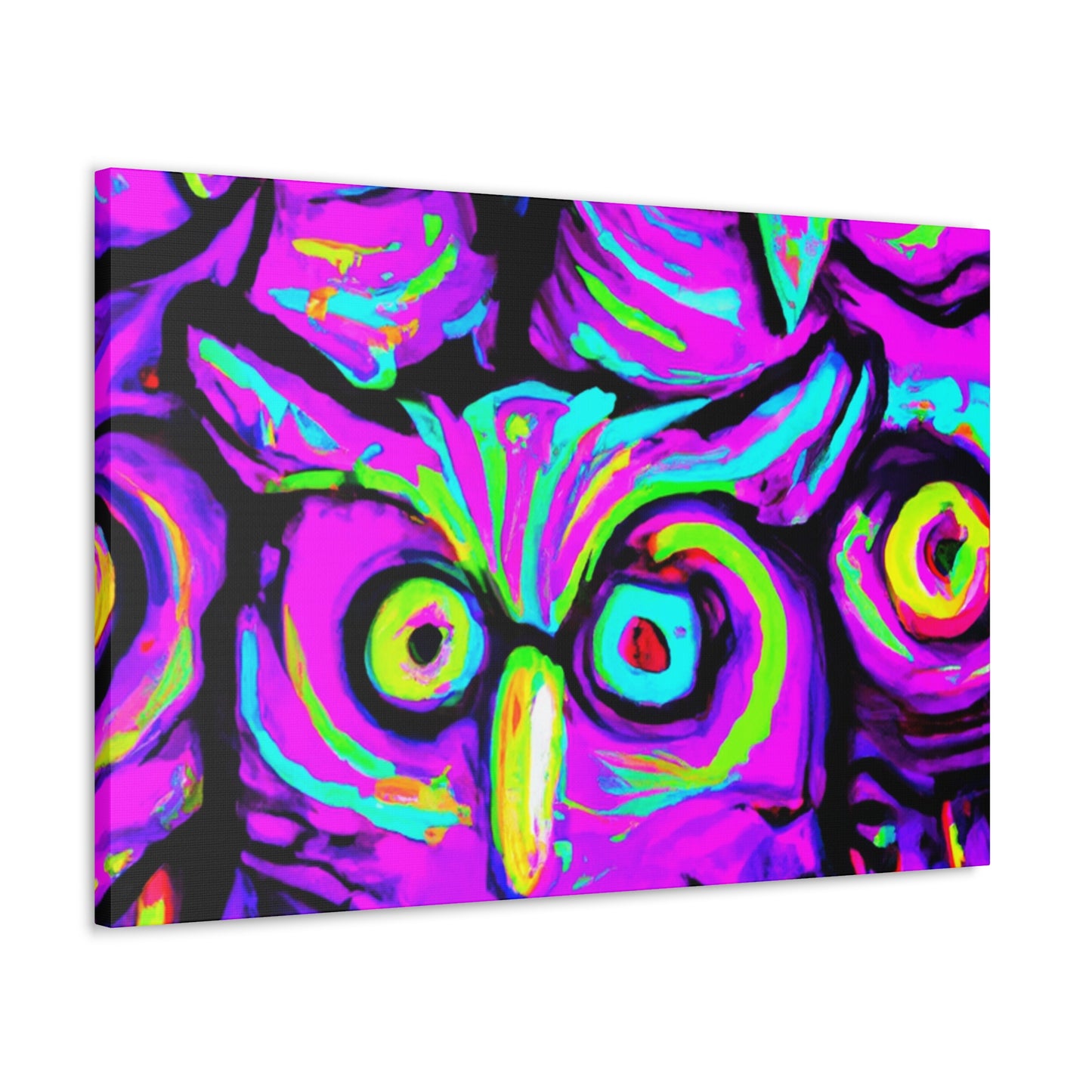Neon Nocturnal Nocturne NEON Owls Art Canvas