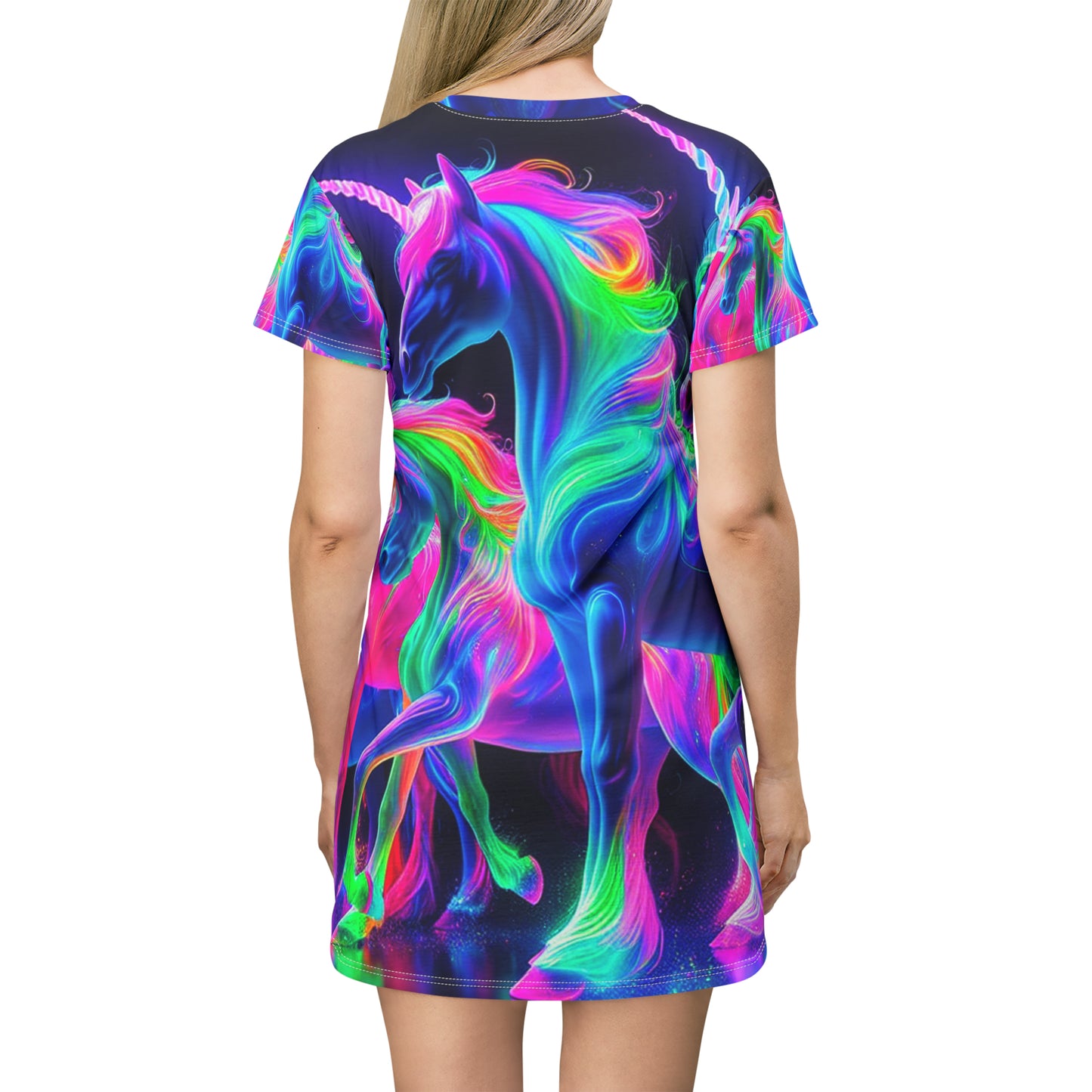 Neon Unicorn Dreamscape. Neon Unicorns Womans T Shirt Dress
