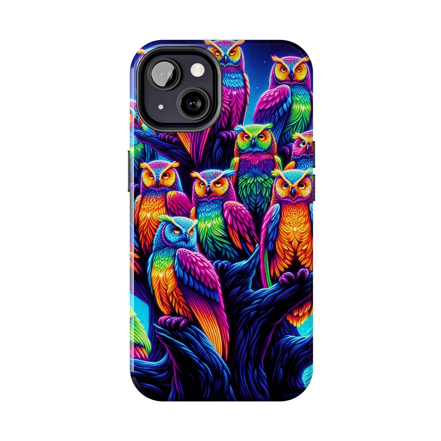 Neon Nocturne. NEON Owls Tough Phone Case