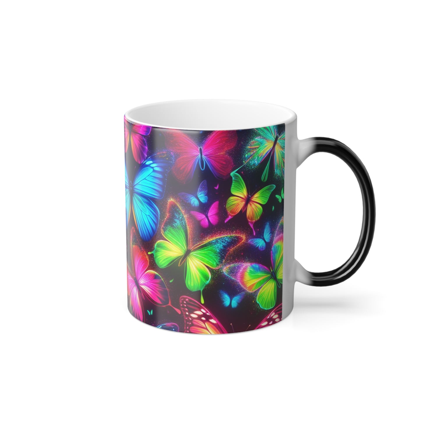 Luminous Neon Flutterfly! Neon Butterflies 11oz Color Morphing Mug