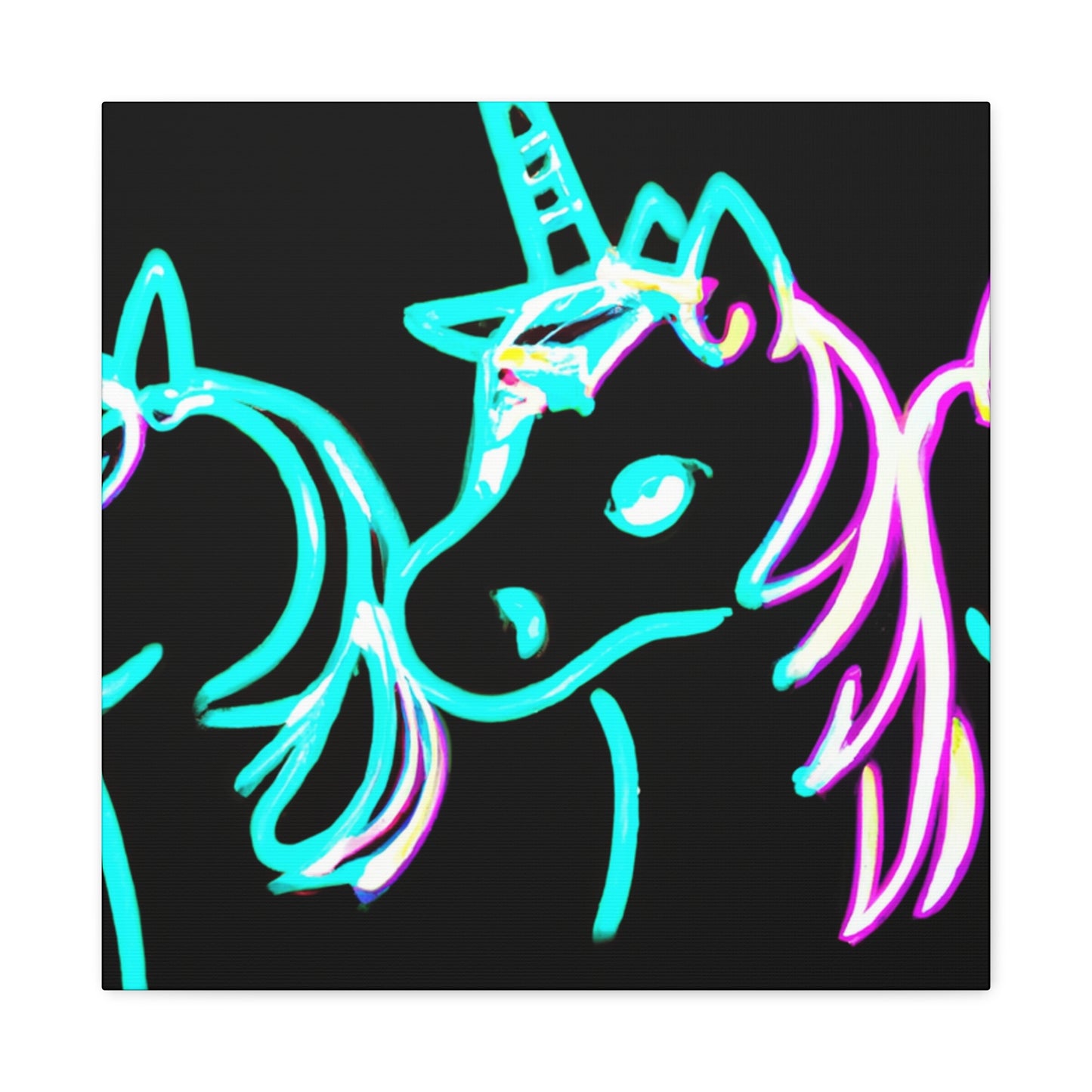 "Neon Unicorn Carnival" NEON Unicorns Art Canvas