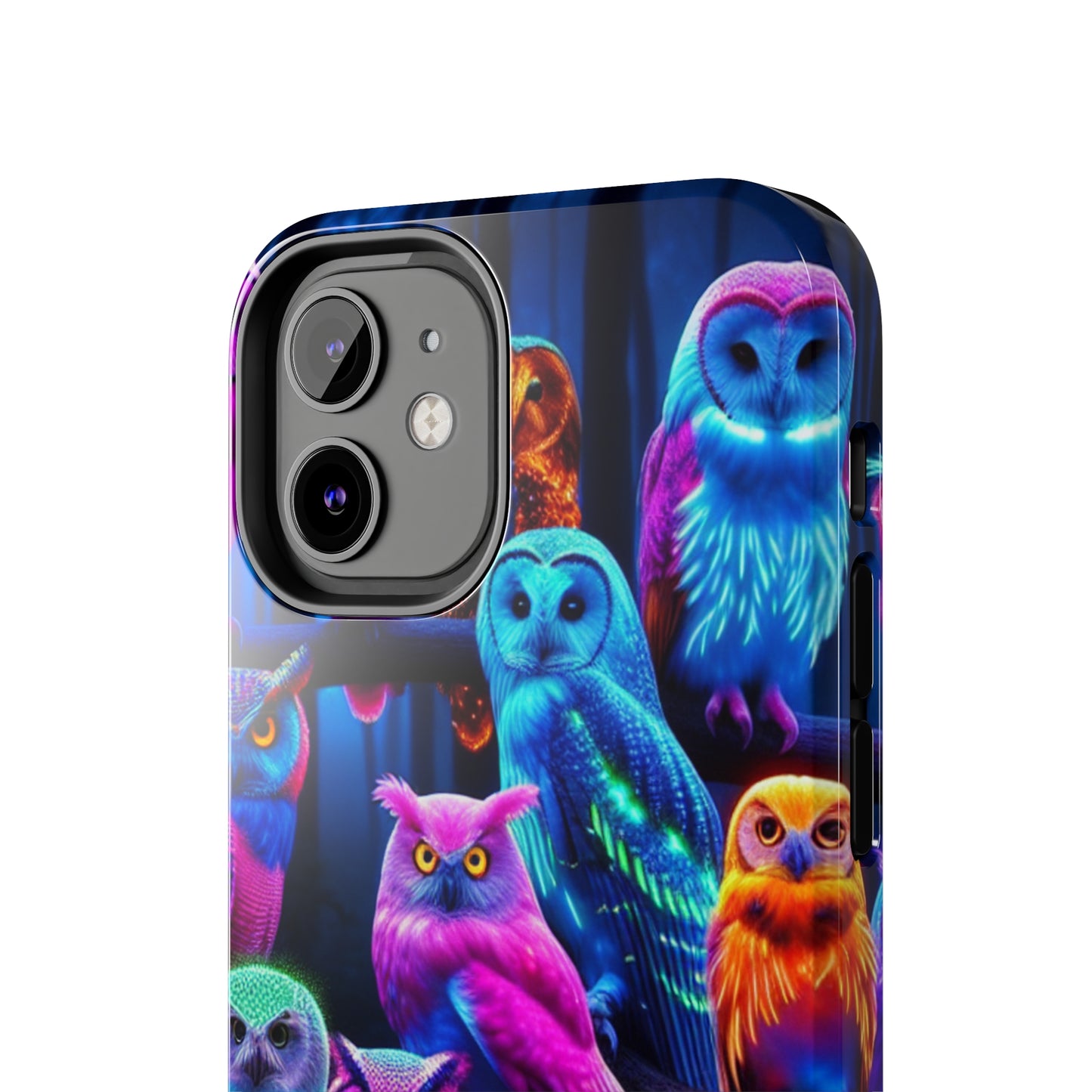 Neon Party of Owls NEON Owls Phone Case Iphone 7 8 9 10 11 12 13 14 Pro Max Mini Plus XR XS SE