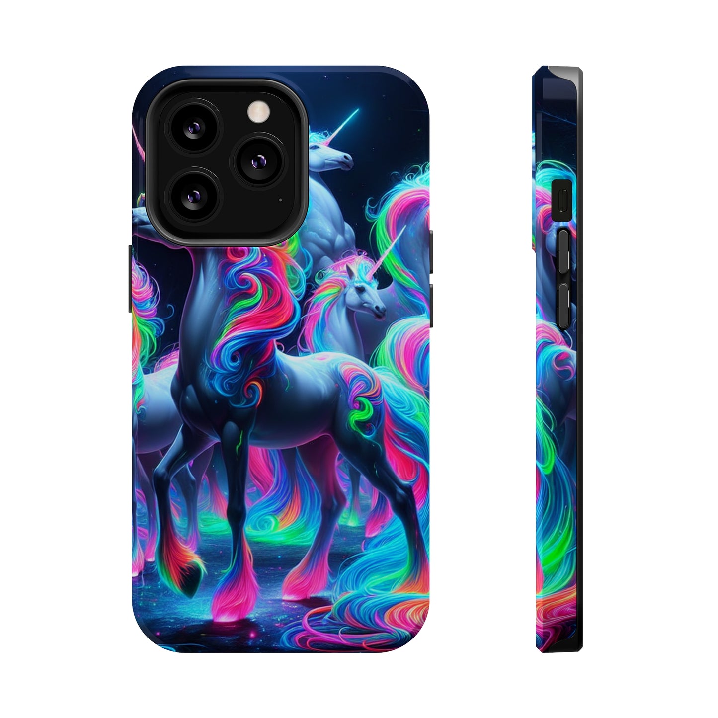 Neon Unicorn Prism. Neon Unicorns Premium Art Magsafe Magnet Tough IPhone 13 14 15 Pro Plus Max and Mini in Matte and Glossy Phone cases