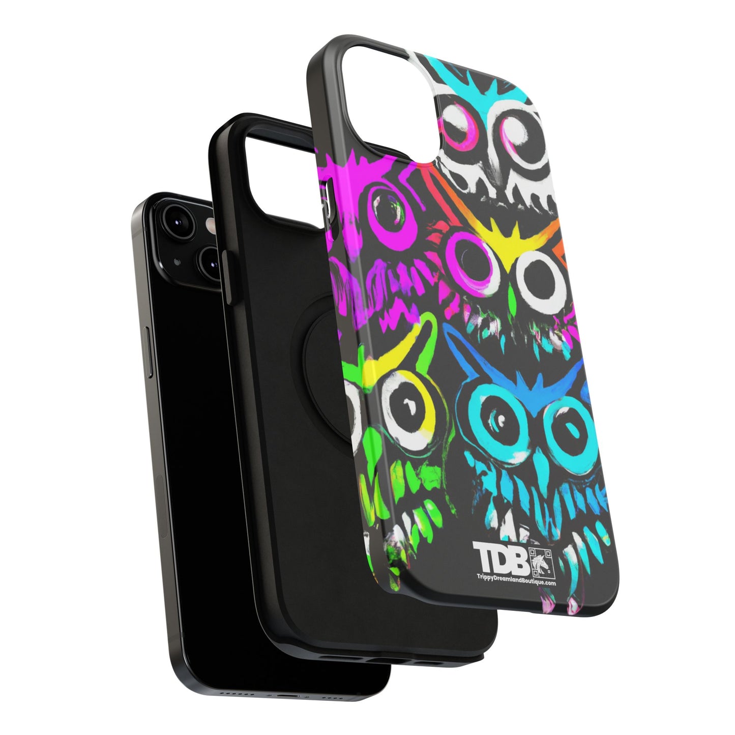TDB Psychedelic Rave Owl Impact-Resistant Phone Case - Colorful Protection
