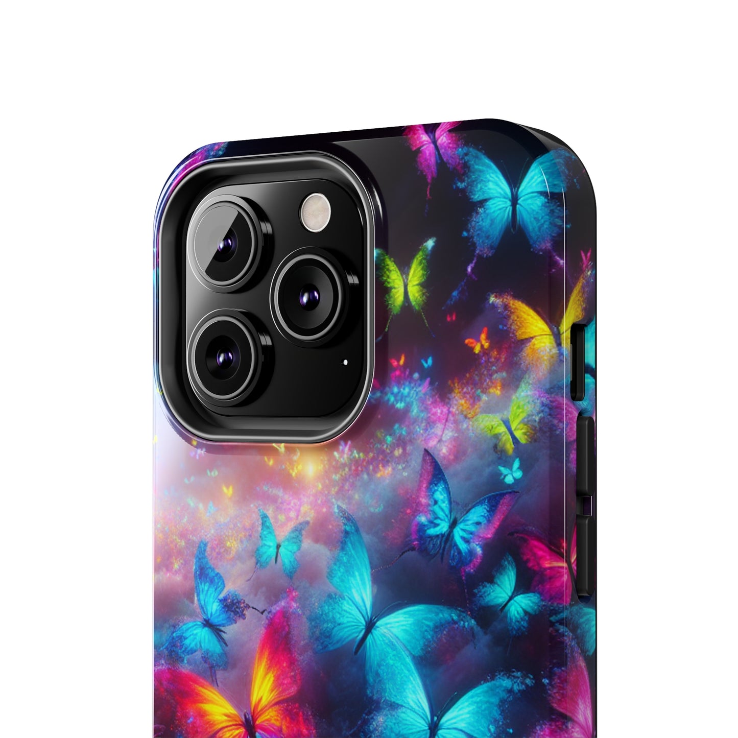 "Neon Flutterings" NEON Butterflies Tough Phone Case Iphone 7 8 9 10 11 12 13 14 SE X XR XS Pro Max Mini Plus