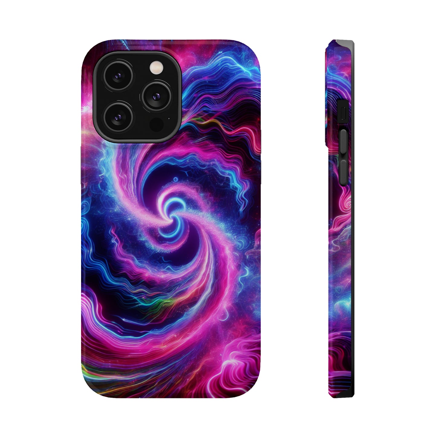 Infinite Neon Horizon Neon Trippy Infinity Patterns Premium Art Magsafe Magnet Tough IPhone 13 14 15 Pro Plus Max and Mini in Matte and Glossy Phone cases