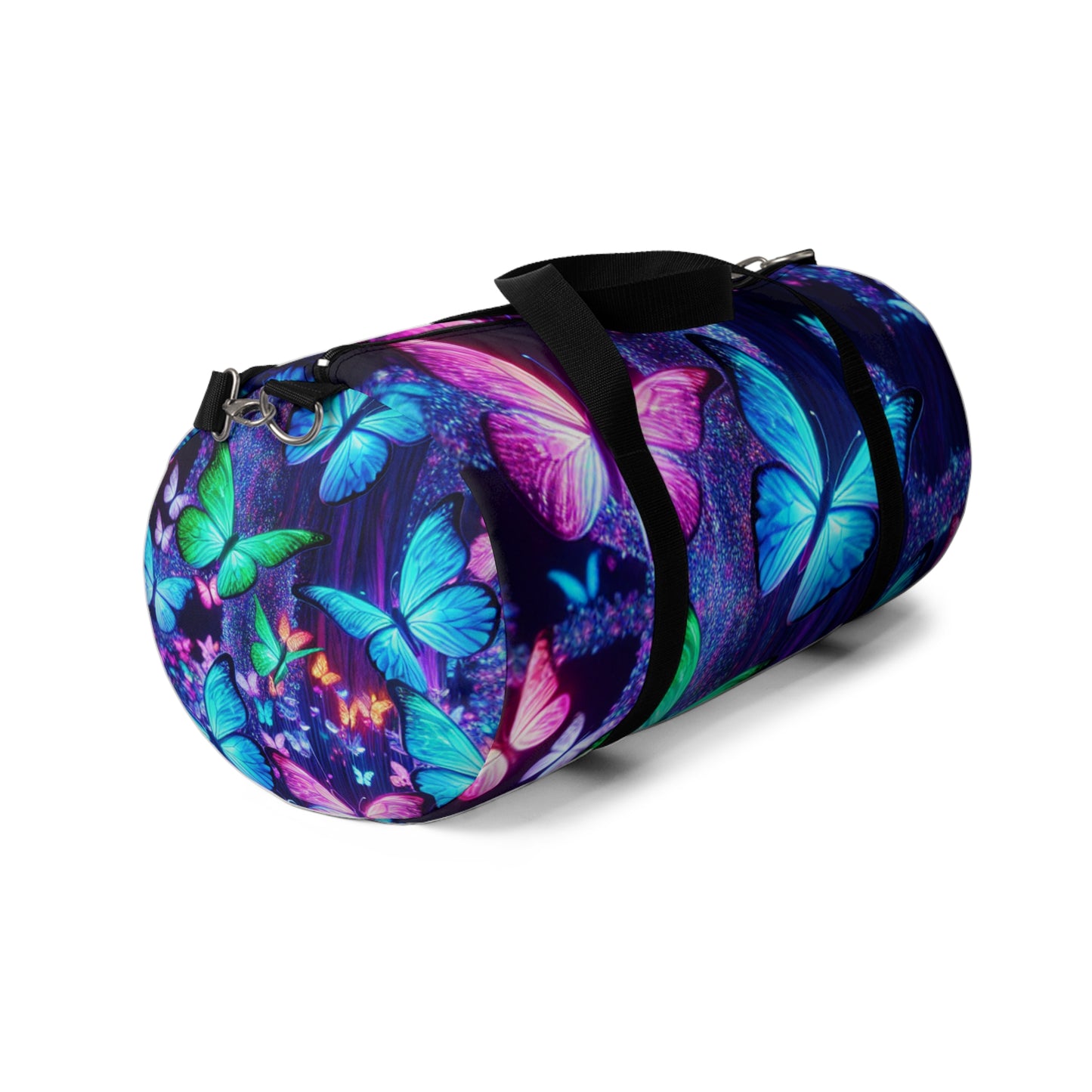 Neon Flight. - Neon Butterflies Duffle Bag