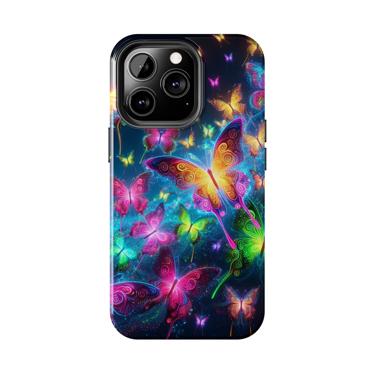 Neon Butterflies In Flight. NEON Butterflies Tough Phone Case