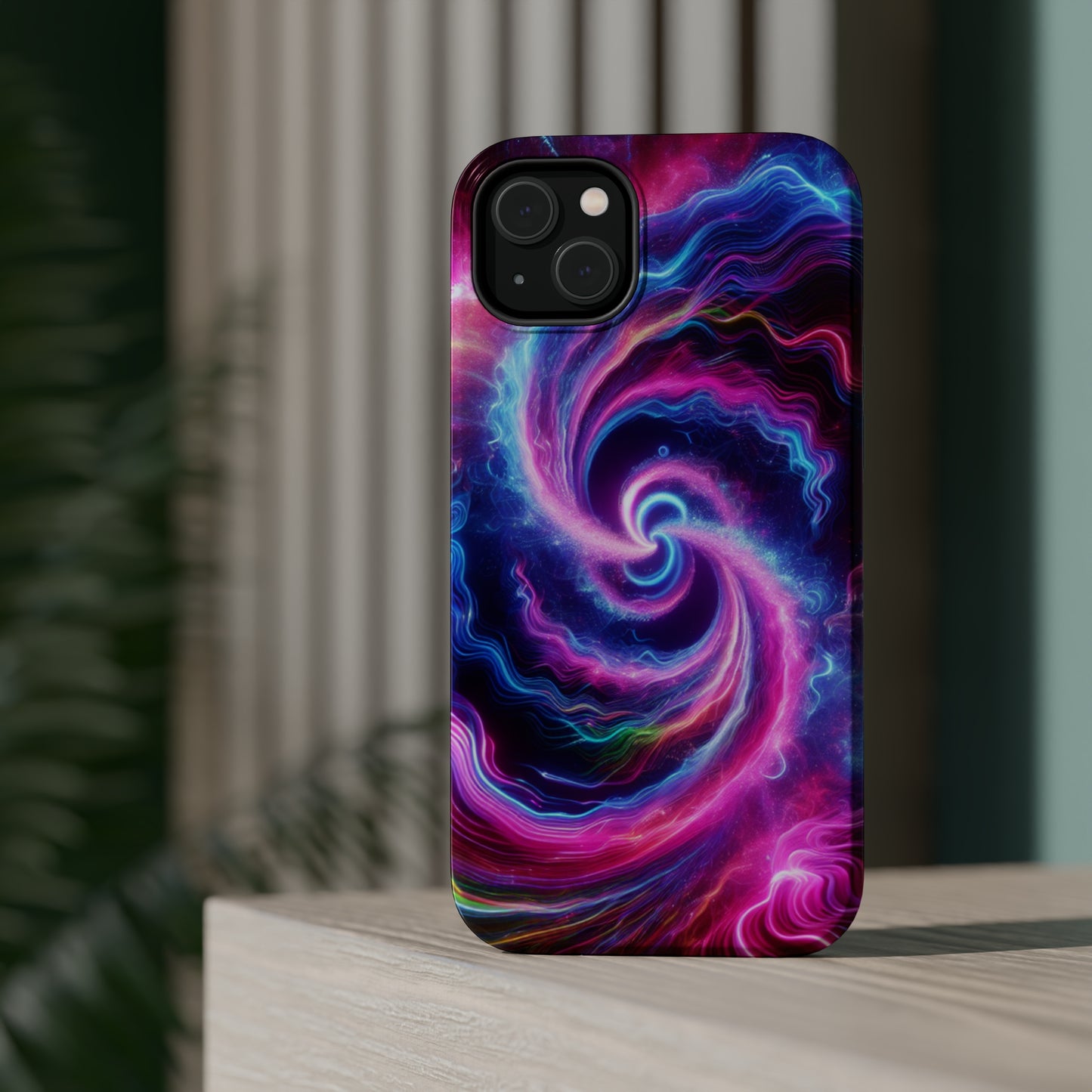 Infinite Neon Horizon Neon Trippy Infinity Patterns Premium Art Magsafe Magnet Tough IPhone 13 14 15 Pro Plus Max and Mini in Matte and Glossy Phone cases