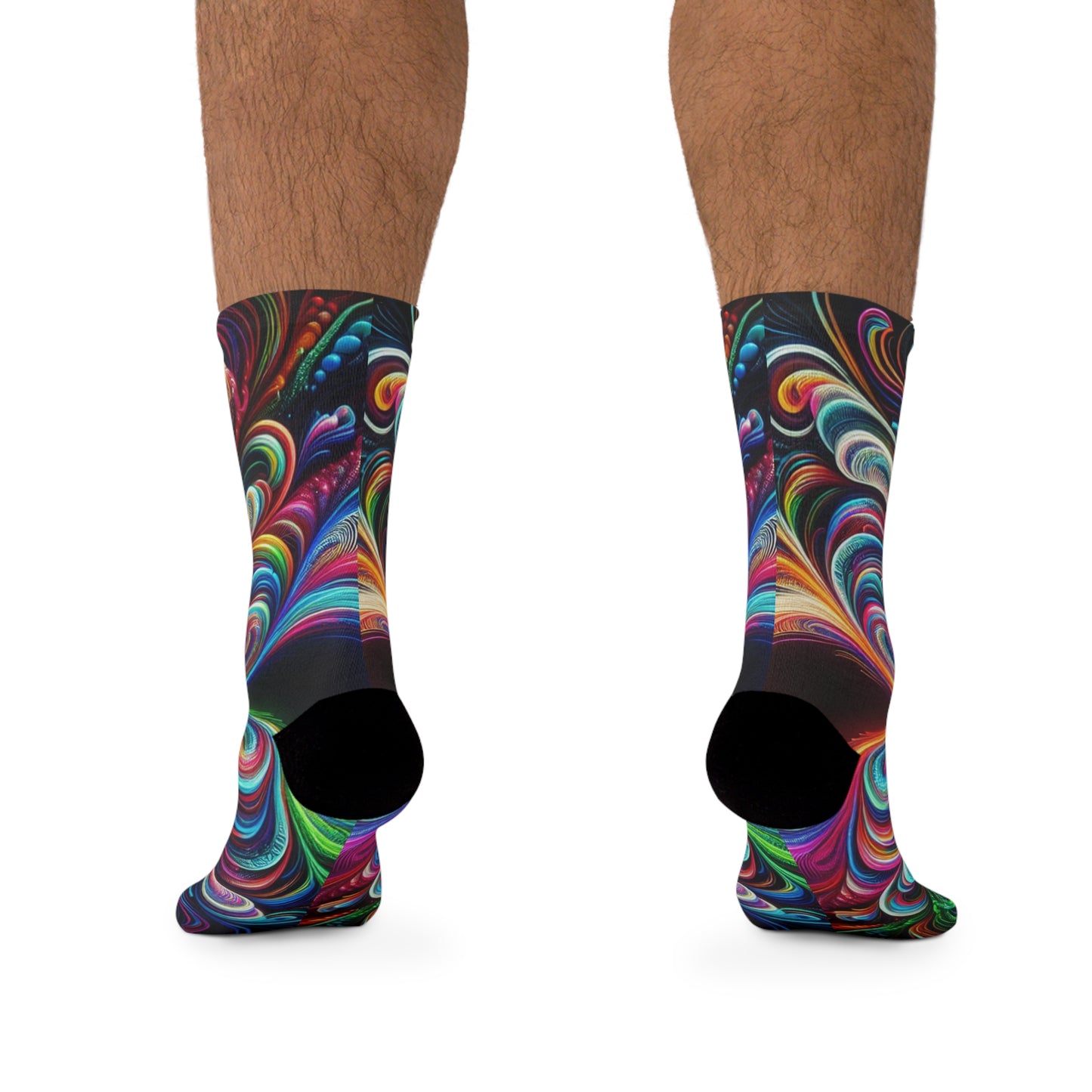 TDB Vibrant Glowing Infinity Weave. Trippy Recycled Poly Socks