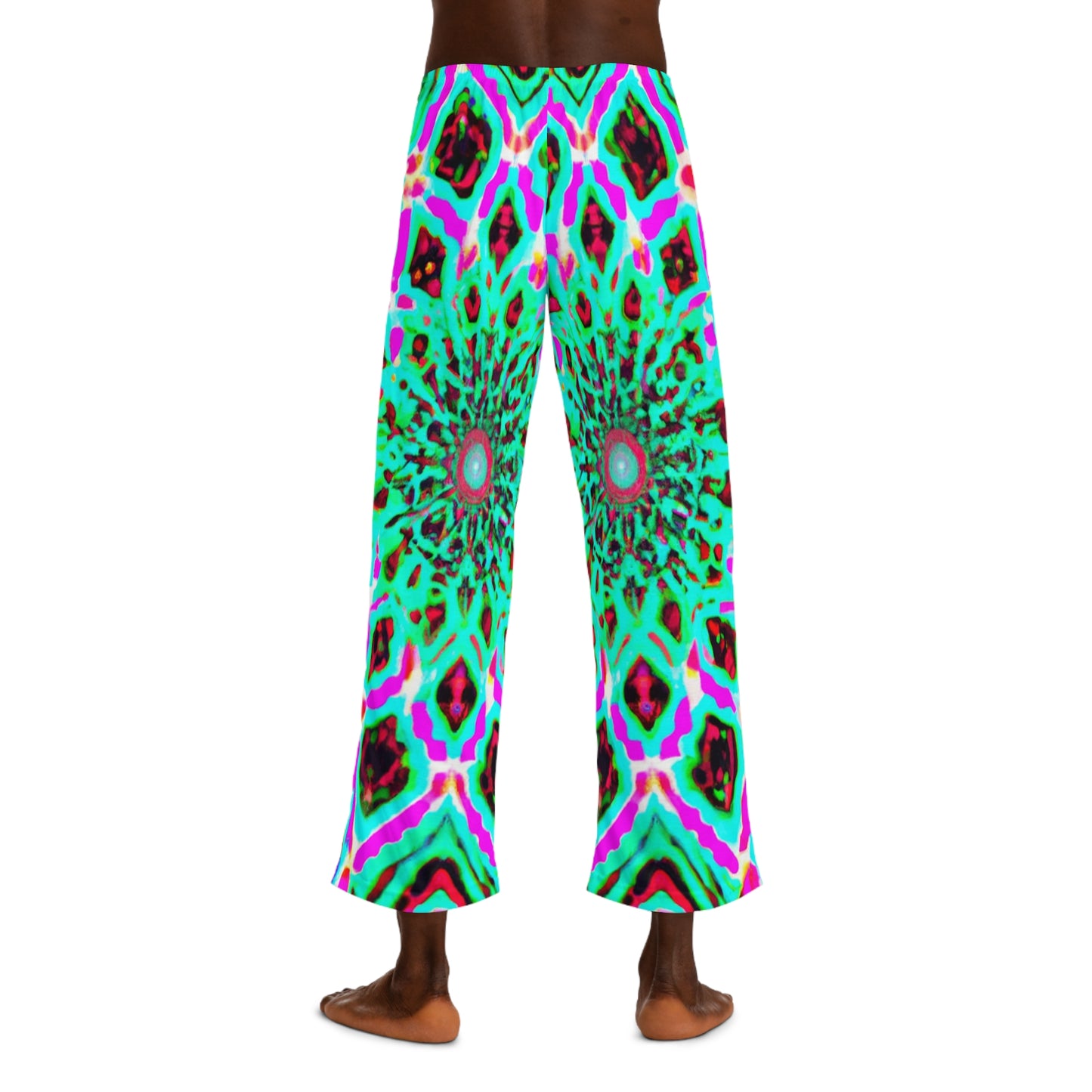 TDB Neon Infinity Vortex Trippy Infinity Patterns Mens Pajama Pants
