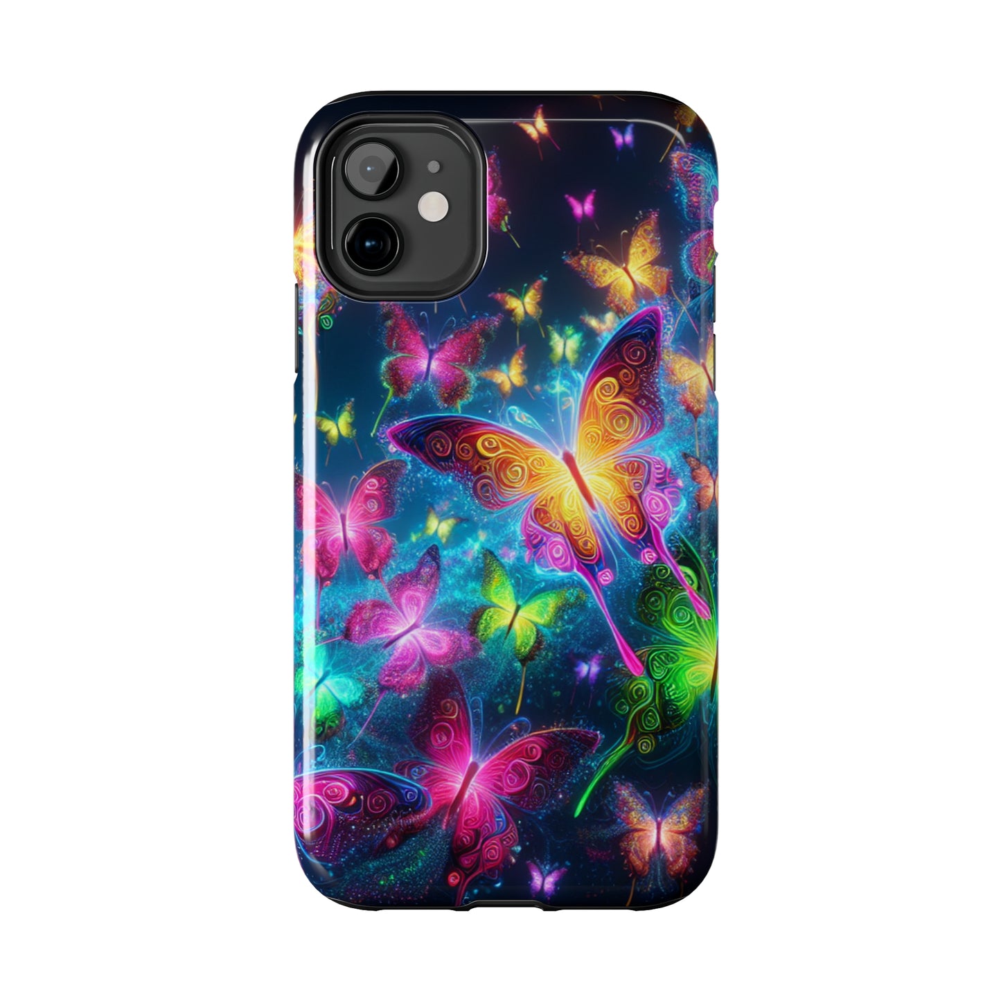 Neon Butterflies In Flight. NEON Butterflies Tough Phone Case