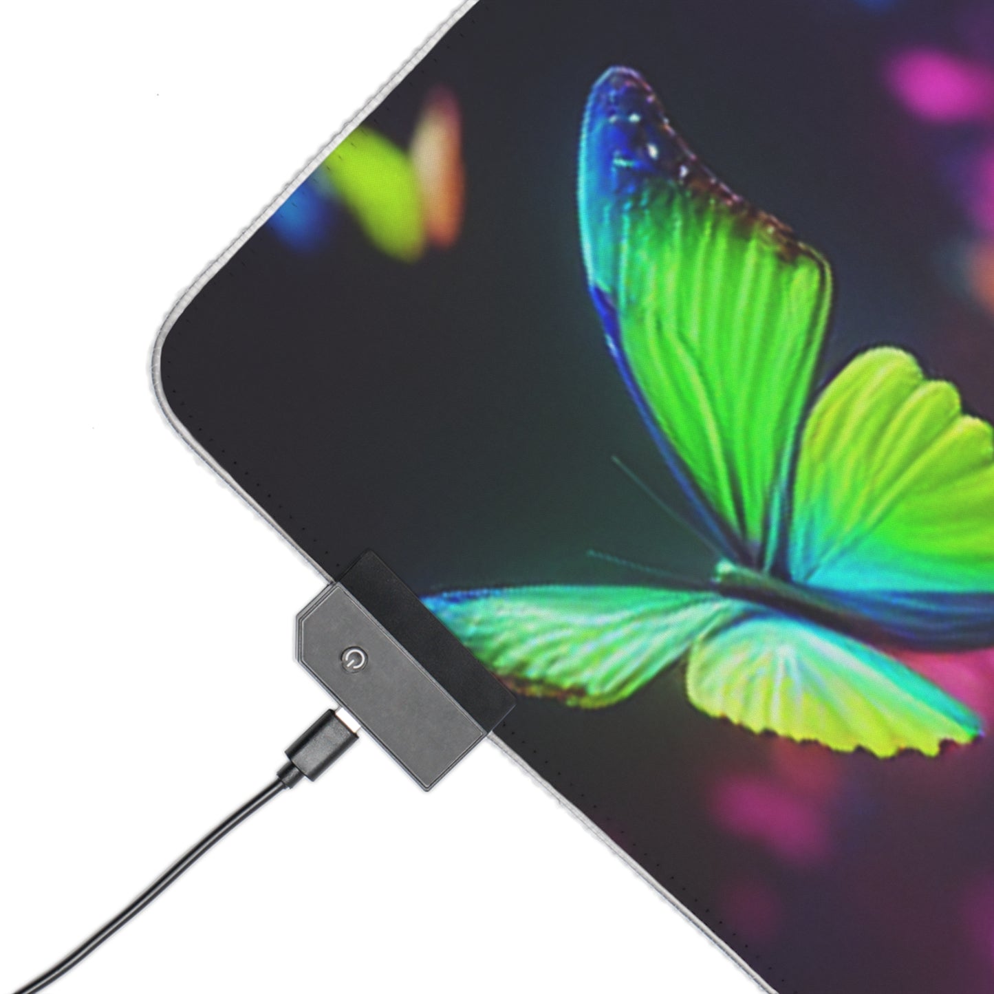 "Neon Rainbow Wonders" NEON Butterflies LED Mousepad