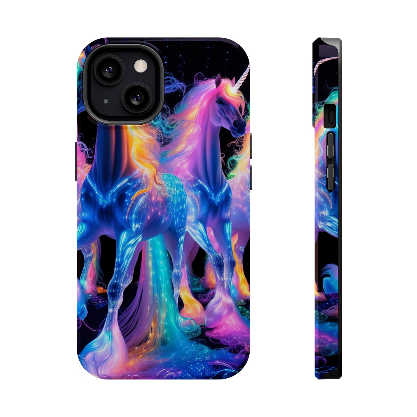 Neon Unicorn Bliss Neon Unicorns Premium Art Magsafe Magnet Tough IPhone 13 14 15 Pro Plus Max and Mini in Matte and Glossy Phone cases