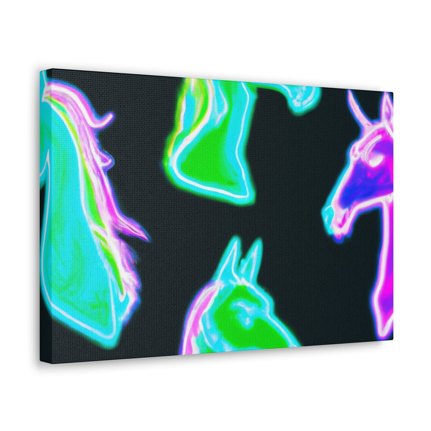 Vivid Nocturnal Unicorns. NEON Unicorns Art Canvas