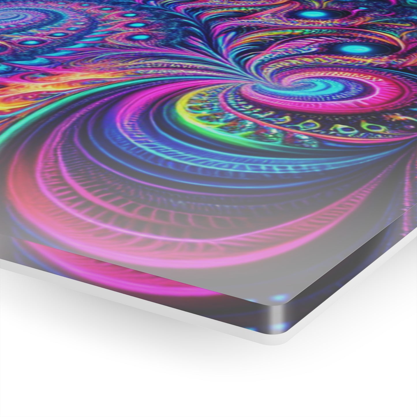"Psychedelic Spacetime Dance" Trippy infity Pattern 1/4" Glossy Acrylic Art