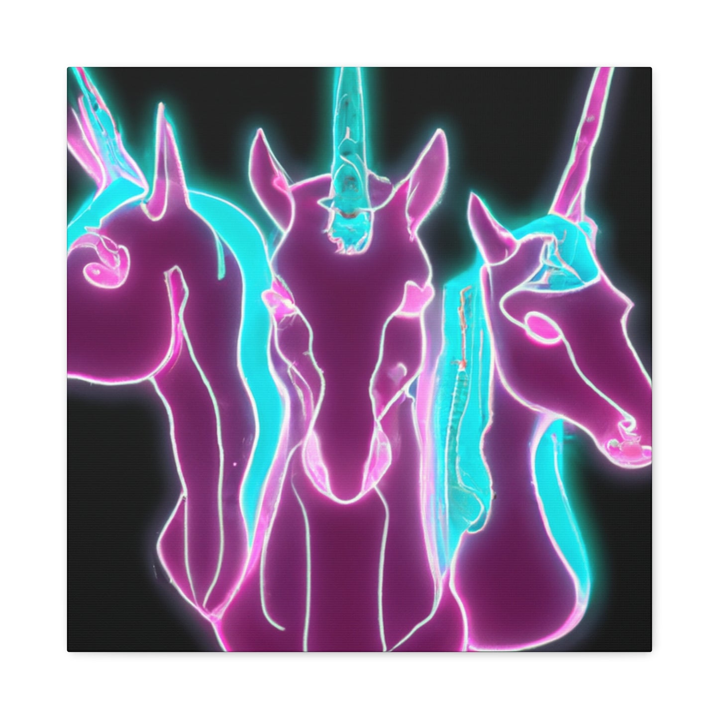 "Neon Unicorn Posse" NEON Unicorns Art Canvas