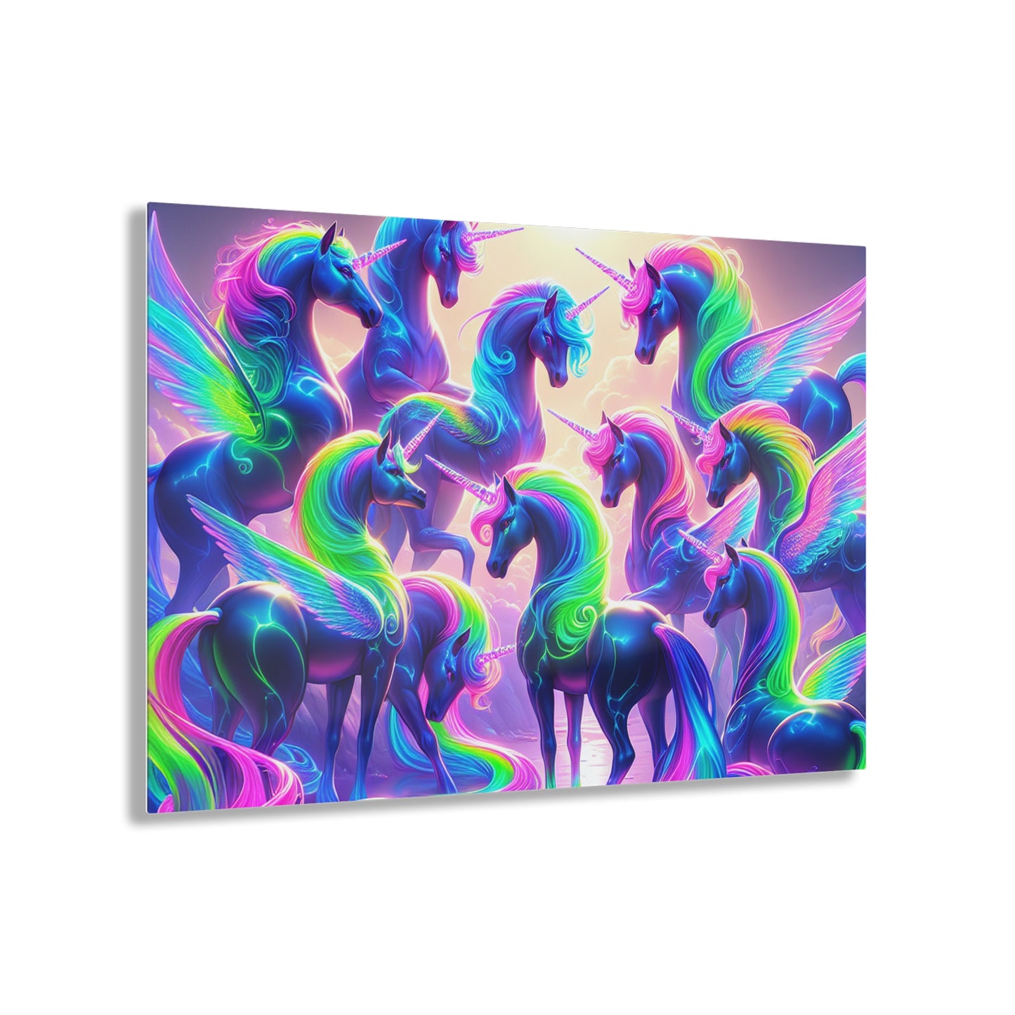 Neon Unicorns Dreamscape NEON Unocrons Art 1/4" Glossy Acrylic Art