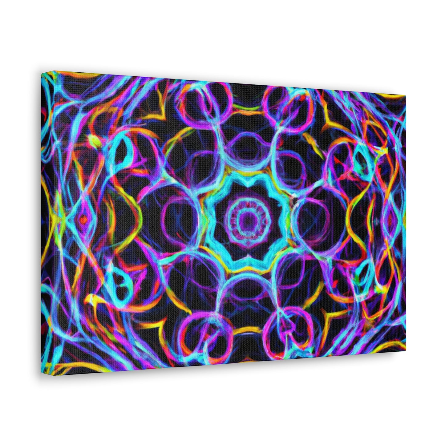 Neon Infinity Voyage. Trippy Infinity Patterns Art Canvas