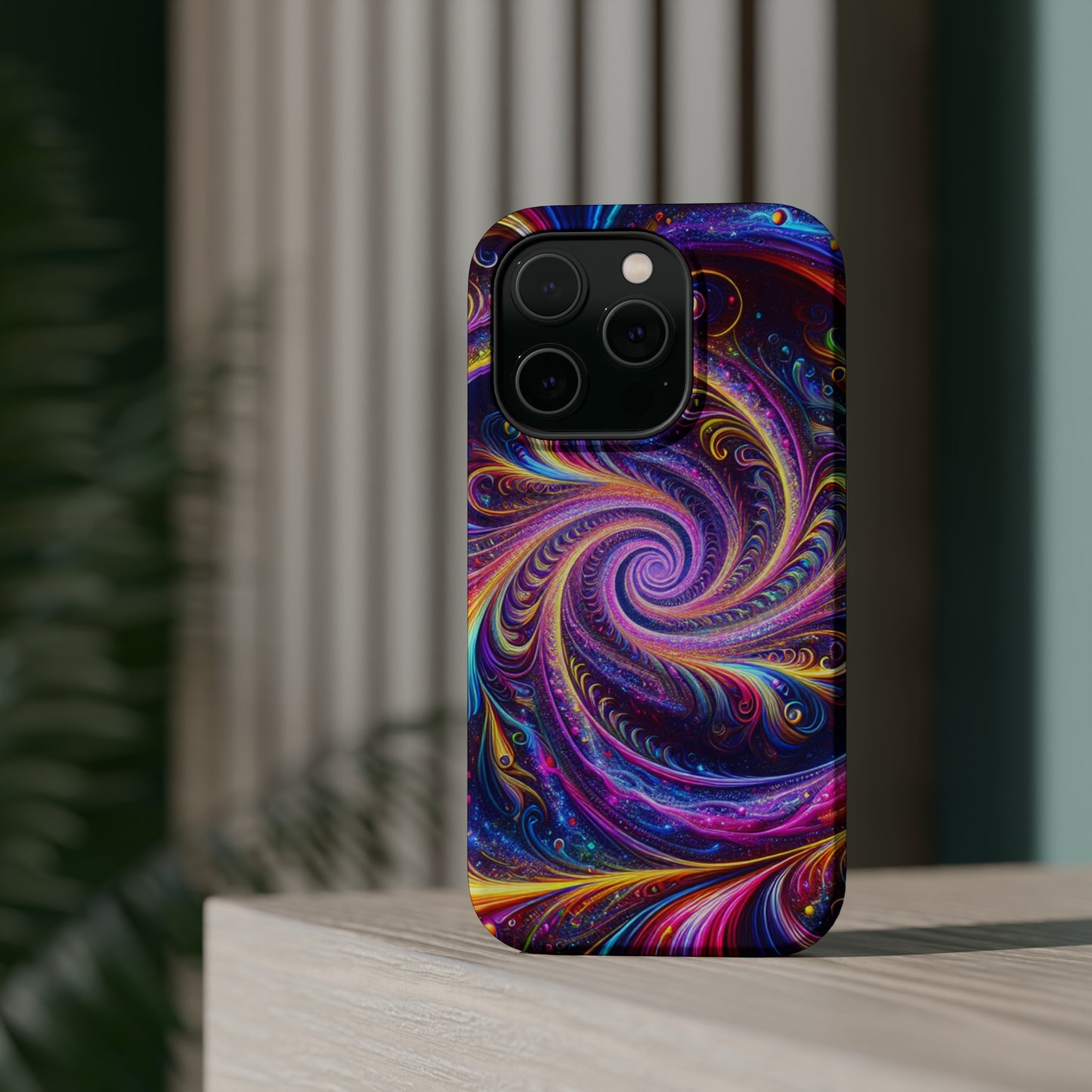 Vivid Psychedelic Cosmic Euphoria. Neon Trippy Infinity Patterns Premium Art Magsafe Magnet Tough IPhone 13 14 15 Pro Plus Max and Mini in Matte and Glossy Phone cases