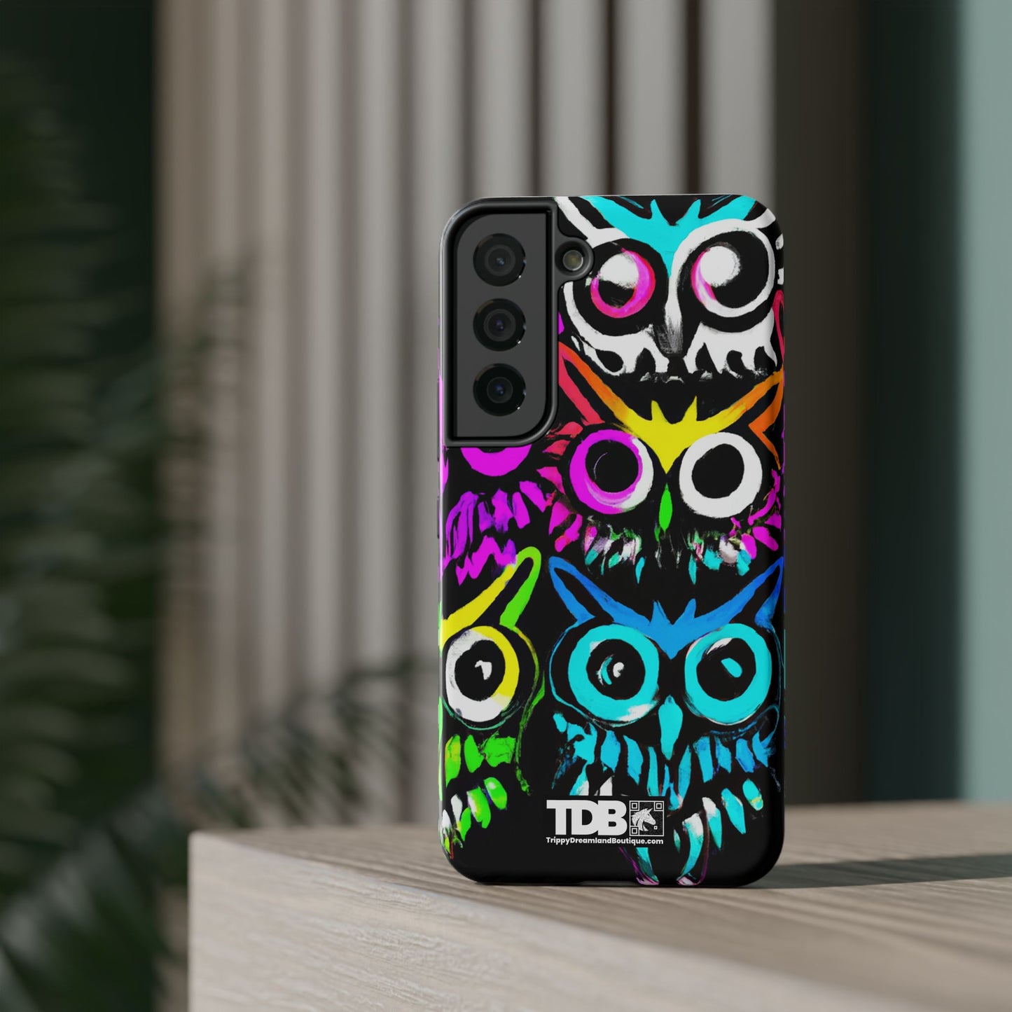 TDB Psychedelic Rave Owl Impact-Resistant Phone Case - Colorful Protection